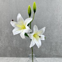 Bunga Lily Buatan Grosir Tangkai Tunggal Lily Palsu Stargazer Tiger Lily Tangkai Panjang Dekorasi Pernikahan Rumah Grosir Lily Putih