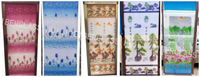 Prix usine fleur motif maille 100% Polyester porte coulissante moustiquaire Pliss maille Polyester pliant porte insecte