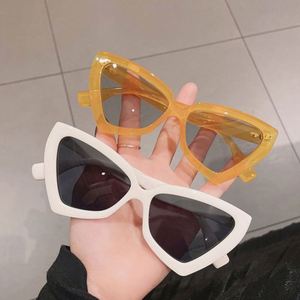 Gafas de Sol Retro de Moda con Logotipo Personalizado, Montura Grande, Estilo Ojo de Gato, en Azul y Amarillo para Hombre y Mujer - Product Image 3