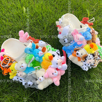 Ins Claquettes Tendance Peluche Ours en Fourrure Moelleuse, Mules Patte d'Ours Noire pour Hommes et Femmes