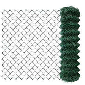 Galvanized pvc coated chain link fence diamond mesh for sportsfield