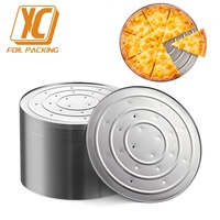 Plat à pizza jetable en aluminium de 9 pouces et 11 pouces avec trous d'aération, qualité alimentaire, plat de cuisson plat pour la restauration, alliage 8011, tempérament doux