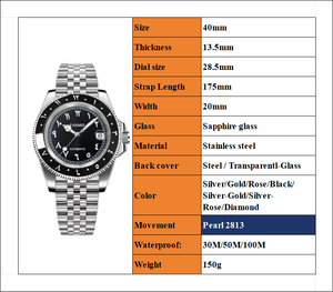 Relojes de Hombre de Alta Gama Personalizados y Populares con Logotipo de Marca, Movimiento Pearl 2813, Reloj Mecánico de Lujo Luminoso - Product Image 2