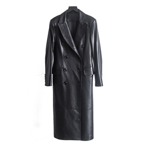 Cappotto alla Moda Zhejiang per <span class=keywords><strong>Donna</strong></span>, <span class=keywords><strong>Blazer</strong></span> in Vera <span class=keywords><strong>Pelle</strong></span> 100% <span class=keywords><strong>Pelle</strong></span> di Pecora, Colletto Rovesciato, Giacca Lunga 2024 - Product Image 5