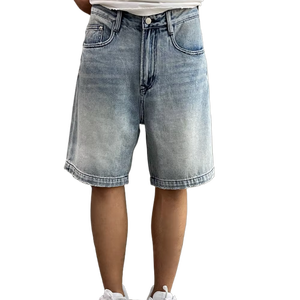 Shorts <span class=keywords><strong>cargo</strong></span> déchirés 3D en jean 100 % coton pour homme, style streetwear décontracté, avec logo personnalisé du fabricant - Product Image 1