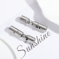 Boutons-pression cylindriques en acier inoxydable, fermoirs à ressort lisses pour bijoux, breloques pour bracelets