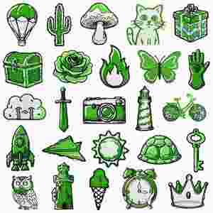 Patchs thermocollants brodés vert frais, motifs dessin animé, fleur, cœur, hibou, tulipe, ange, ours, papillon, champignon, boîte cadeau, crème glacée - Product Image 3