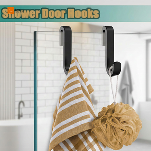 <span class=keywords><strong>Ganci</strong></span> in Silicone per Porte in Vetro Senza Foratura, Neri, per Asciugamani e Spugne in Bagno e Cucina - Appendiabiti da <span class=keywords><strong>Porta</strong></span> Durevole ed Ecologico - Product Image 4