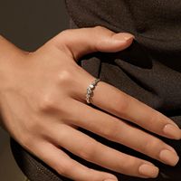 Bague demi-éternité en argent sterling S925 sertie de zircons ronds, délicate et empilable, pour femme, bijou de promesse de mariage
