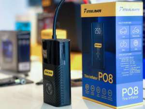 Steelmate PO3 Mini Gonfleur de pneus à double cylindre en plastique ABS 150 psi avec moniteur de pression pour motos (en boîte) - Product Image 5