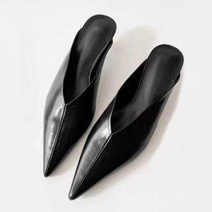 Women Low Thin Heels Slippers Sexy <b>Pointed</b> <b>Toe</b> on Shoes Dress Summer Outdoor Office Ladies Sandals - Product Image 3