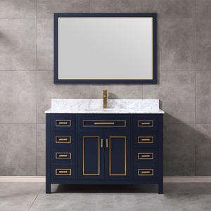 Mueble de Baño Moderno de Madera Sólida de Primera Calidad con Espejo Incluido, Superficie Fácil de Limpiar, Diseño Resistente al Agua para Apartamentos, Vietnam - Product Image 1