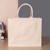Sac en toile vierge pour peinture, sac en jute de couleur unie, sac fourre-tout écologique, sac de courses réutilisable en coton – Vente en gros à prix abordable