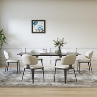 Chaises de salle à manger en métal avec revêtement en similicuir, style nordique italien, luxe moderne, pour salle à manger, cuisine, restaurant