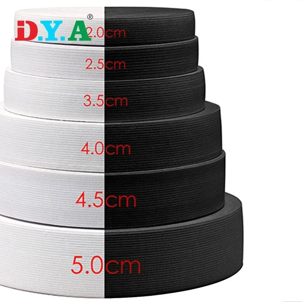 Màu Đen Và Trắng Đầy Màu Sắc 4Mm 1.5Cm 5Cm Dệt Kim Ban Nhạc Đàn Hồi Cho Quần Áo Nhà Dệt May