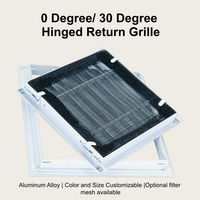 Grille d'aération encastrée pour système CVC, grille de retour d'air à charnières avec filtre pour la rénovation intérieure d'hôtels haut de gamme