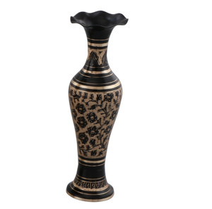 Fabricante de jarrones de flores de latón con color negro Venta caliente Maceta decorativa de metal Florero de metal con color negro - Product Image 1