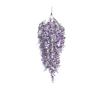 Plante artificielle suspendue en vigne de fuchsia violette, décoration murale pour la maison, 30cm-100cm, saule clochette doré en plastique - Product Image 5