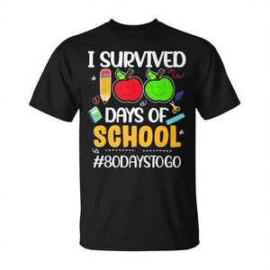Sobreviví a 100 días de escuela, quedan 80 días, camiseta para profesores y estudiantes - Product Image 2
