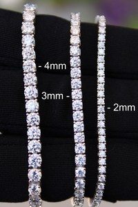 Pulsera de Tenis SMOB Hip Hop con Moissanita de 2-4 mm, Plata de Ley 925, Pulsera de Tenis VVS, Pasa el Detector de Diamantes, Regalo de Aniversario - Product Image 4