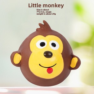 Neuankömmling 3PCS Lustige Frosch Schwein Affe Tier Weich gummi Quietschen Hunde bälle Kau spielzeug für kleine mittelgroße Welpen Haustier Hunde - Product Image 4