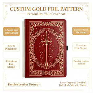 Diario A5 Vintage con Cubierta de <span class=keywords><strong>Espada</strong></span> en Dorado, Páginas Interiores con Cuadrícula de 160GSM, Cuaderno de Regalo - Product Image 5