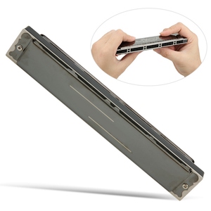 Harmonica professionnelle <span class=keywords><strong>diatonique</strong></span> avec plaque de base en laiton de 1,2 mm, 24 diapasons # 8209 Hole Polyphonic (Clé D noire) - Product Image 4