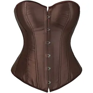 Femmes Corset Sexy Mince Burlesque Satin Corps Shaper Bretelles Corset Bustier Lingerie Haut Grande Taille XS-6XL