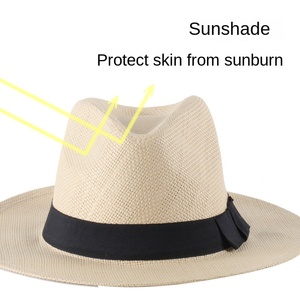 Nuevo Sombrero de Verano de Tres Paneles para Hombre, Estilo Panamá Británico, con Bordado a Mano de Pelo, Color Sólido, Detección de Agujas, >62CM - Product Image 3