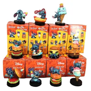 Personaje de dibujos animados Stitch figurita adornos Stitch caja ciega juguete garra máquina caja ciega para niños