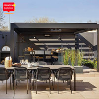 14x20 Modern Ağır Hizmet Tipi Alüminyum Yapılı Motorlu Pergolalar Her Mevsim Özel Biyoklimatik Pergola Fiyatı Slovenya'ya
