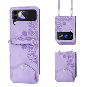 Business Leather Phone Cases Luxury Anti Slip Card Protection Sleeve Mobile Phone Cover For Samsung Galaxy Zflip3 Case