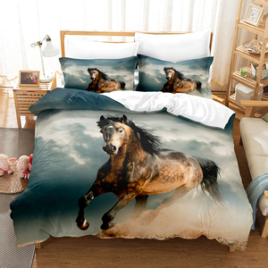 Nouveau design doux microfibre 1800tc enfants ensemble de literie housse de <span class=keywords><strong>couette</strong></span> cheval imprimé housse de <span class=keywords><strong>couette</strong></span> ensemble - Product Image 2