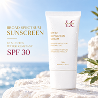 Crème solaire quotidienne végane à label privé, protection UV large spectre SPF 30 PA+++, lotion pour le visage, résistante à l'eau, hydratation apaisante