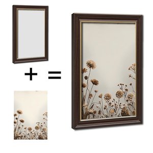 Cuadro de 24x36 pulgadas con diseño de cabaña junto al <span class=keywords><strong>lago</strong></span>, en marco dorado con acabado de madera, para habitación de invitados - Product Image 1