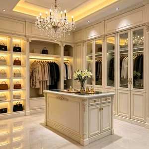 Dressing sur mesure de luxe avec portes vitrées, système de rangement pour chambre à coucher et dressing - Product Image 1