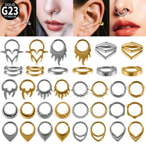 Vente en gros de bijoux de piercing corporel, anneaux de nez, boucles d'oreilles hélix, bijoux de piercing en titane G23, anneaux de nez en forme de goutte d'eau - Product Image 1