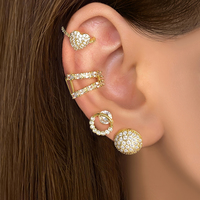 Pendientes de tuerca de circonita cúbica con corte brillante, de latón chapado en rodio, con circonita cúbica, diseño de garra, joyería de moda, lindos y modernos, regalo para mujer, 18K