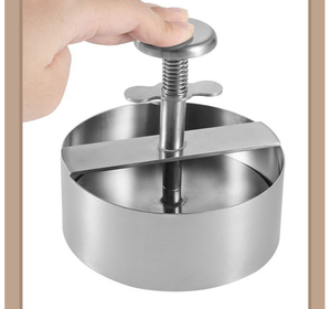 Presse à hamburgers et raviolis 2-en-1 en acier inoxydable à ressort pour hamburgers faits <span class=keywords><strong>maison</strong></span>, enveloppes de hamburgers et <span class=keywords><strong>mini</strong></span>-crêpes - Product Image 4