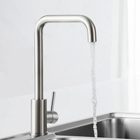 Robinet mélangeur d'eau brossé en acier inoxydable 304 pour évier de cuisine de qualité Zhejiang ZY-K102L, robinets de buanderie