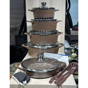 Nouvel Ensemble de 17 Pièces Ustensiles de Cuisine Antiadhésifs en Granit, Grande Batterie de Cuisine en Aluminium Moulé Sous Pression - Product Image 4