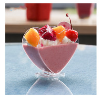 Herzförmige 80ml Kunststoff Single Wall Dessert Box Clear Pudding Kuchen Geschenk idee