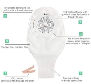 Bolsa de ostomía y colostomía de una pieza transparente y opaca de consumibles médicos Steadlive con tela de EVOH hidrocoloidal médica - Product Image 3