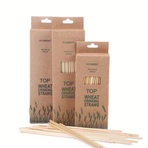 Custom Eco Friendly Disposable Wheat <b>Drinking</b> <b>Straw</b> 100% Biodegradable Individually Wrapped Organic Natural Wheat <b>Straws</b> - Product Image 4