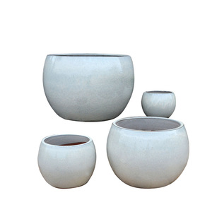 Grands pots en céramique émaillés faits à la main, magnifiques pots à fleurs en céramique pour le jardinage à domicile et l'utilisation au sol dans les centres commerciaux, application de jardinière - Product Image 1