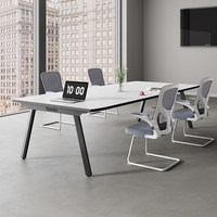 Table de conférence en forme de barre, ensemble chaise et bureau de style minimaliste moderne, poste de travail compact, petite table de négociation pour 11-15 personnes