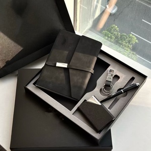 Luxurious Black 4 PCS Gifts Set with <b>Key</b> Chain Pen and Business Card <b>Holder</b> for Christmas Gifts - Product Image 1