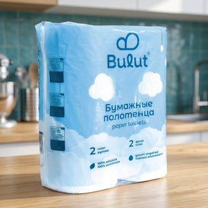 Papier essuie-tout absorbant doux et écologique, 2 rouleaux de 2 plis, Bulut, lot de 12 - Product Image 3
