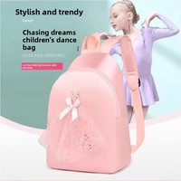 Sac à dos de danse unisexe pour enfants, à double bandoulière, pour le ballet latin, mignon, en polyester imperméable, pour l'école