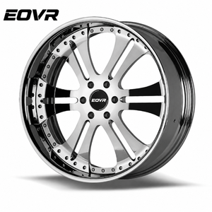 Jantes forgées EVOR neuves en alliage d'aluminium 6061, finition noir brillant, suspension personnalisée 0 mm, <span class=keywords><strong>logo</strong></span> Land Rover au centre. - Product Image 1